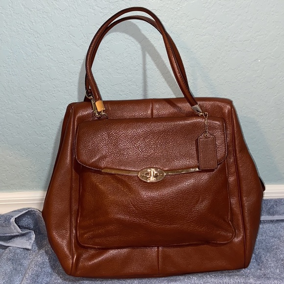 Nwot COACH LARGE PEBBLED LEATHER shoulder bag  MADISON 25170 - Picture 7 of 15